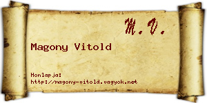Magony Vitold névjegykártya